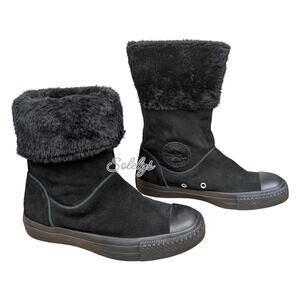 Converse CTAS 2011 Andover XHI Calf High Black Suede Leather Foldover Boot 7